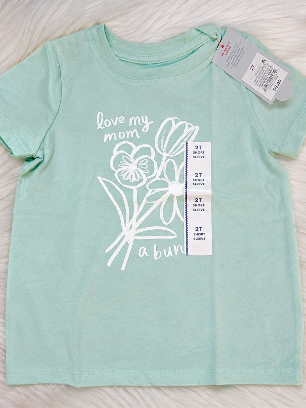 2T  "Love My Mom a bunch" Floral Short Sleeve Shirt